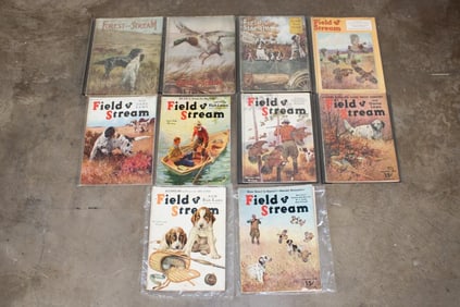 Antique Magazines from 1918-1942. (8) Field and Stream and (2) Forest and Stream (ONE$)