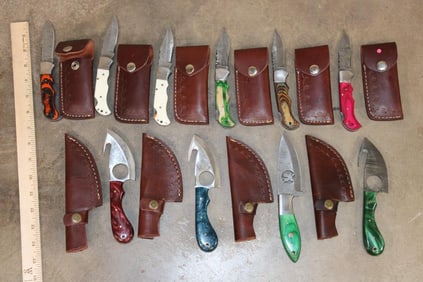 (8) *New* Damascus Steel KNIVES and (2) Stainless Steel KNIVES (ONE$)