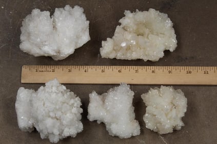 (5) Clusters of Natural and Raw White ARGONITE CAVE CALCITE, Weigh: 4 lbs (ONE$)