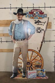 Life-sized 6' Tall JOHN WAYNE "Pick it up Pilgrim" Coors Light Beer Ad from 1997