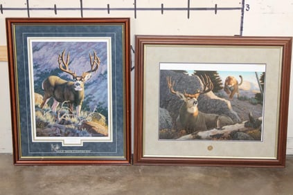 (2) Large Art Prints, "Hart Mountain Majesty" by Brent R. Todd and a signed Tom Mansanarez Framed