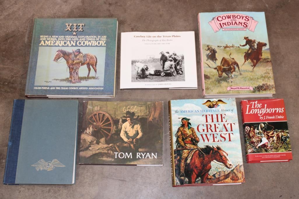 (7) BOOKS on the Old West, Cowboys, and Indians. 2 are Author signed (ONE$) (1 of 20)