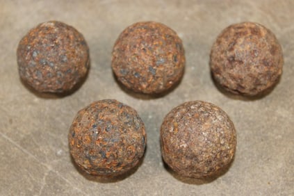 (5) Antique Civil War Era Canister Grapeshot IRON CANNON BALLS Used by the Confederate Army (ONE$)