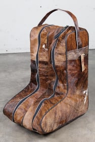*BRAND NEW* Natural COWHIDE Boot Bag with Twin Zippers