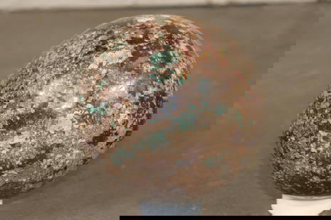 Large 9 lb CHRYSOCOLLA semi-smooth Semiprecious Mineral Sphere: Big CHRYSOCOLLA Semiprecious Mineral Sphere. It measures 6" in Diameter and Weighs 9 lbs 7 oz. Chrysocolla is a copper silicate material known for its blue-green color and is often found in copper min