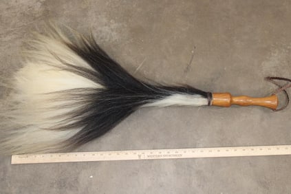Big African Animal Tail SWATTER with a Wooden Handle