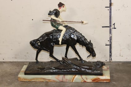 "Le Cavalier Indien" BRONZE Sculpture after Edouard Drouot, Weight: 63 lbs