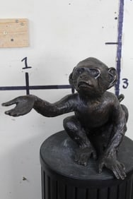 BIG BRONZE MONKEY Sculpture, Weight 11lbs