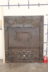 Antique Victorian CAST IRON Fireplace Mantel Insert with a Removable Summer Cover