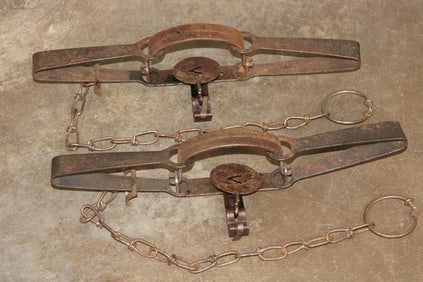 (2) Vintage Oneida Victor #2 Animal Traps (ONE$)