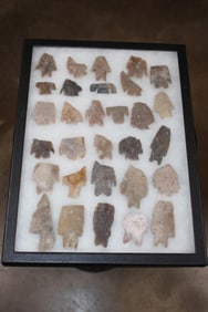(30) South Texas Surface Finds Heartbreaker ARROWHEADS in a Display Case (ONE$)