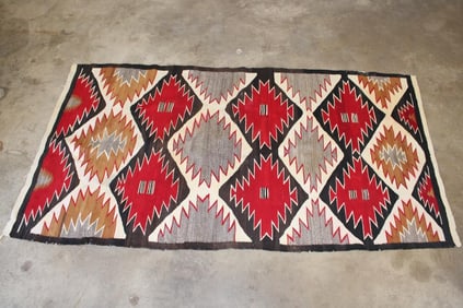 Early to Mid 20th Century Hand-woven Navajo Blanket or Rug