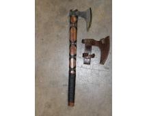 Contemporary Viking Battle Axe with a Carbon Steel Blade, Wooden Handle and a Leather Sheath