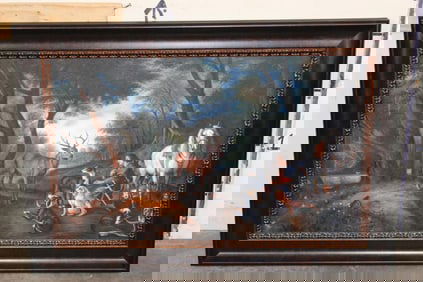 Original Acrylic Painting "The Vision of St. Hubert" with no visible signature