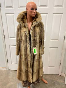 *Rarely Seen* European STONE MARTEN Fur Coat: Beautiful and *Rarely Seen* European STONE MARTEN Fur Coat (Europe's version of Pine Marten or Sable). It is a Size Medium and measures 16" Across the shoulders. It is 45" Long with the large collar d