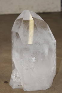 XXL 14 lb CLEAR QUARTZ Crystal Obelisk Point: XXL CLEAR QUARTZ Crystal with a naturally formed Obelisk Point. This is a magnificent Crystal! It measures 10" Tall x 6" Wide x 5" Depth and has a Total Weight of 14 lbs 6 oz. Clear Quartz is con