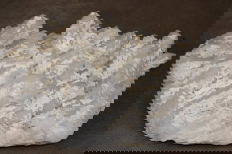 Big 19 lb Natural CLEAR QUARTZ Crystal Formation: Big Natural CLEAR QUARTZ Formation with many rock crystal points. It Weighs 19 lbs 10 oz and measures 14" Long x 10.5" Wide x 4.25" Thick. Clear Quartz Crystals are used for protection. They are belie