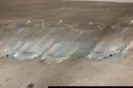 Set of (4) Vintage "Clipper" by Toscany Etched Old-Fashioned Whiskey Glasses (ONE$): Set of (4) Vintage "Clipper" by Toscany Etched Old-Fashioned Whiskey Glasses. They hold 12 oz each and measure 4" Tall x 3.5" Diameter. They have a lipped rim. (ONE$) COLLECTIBLE BARWARE AND
