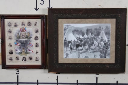 "Our Heroes and Our Flags" Civil War Print and "Crow Indians with Tipis and Horses" Print (ONE$)