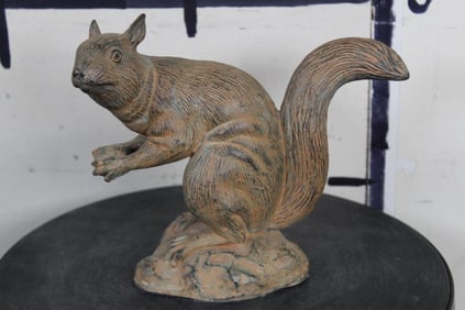 BRONZE SQUIRREL with an Acorn Sculpture, Weight 4lbs