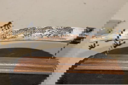 Scrimshawed HIPPOPOTAMUS Ivory Tusk by African artist Luciana Masina