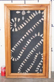 113 Authentic Prehistoric South Texas Willow Leaf Arrow Points or Flint Preforms in a Wood Frame