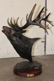 Big Original "Bugle Boy" Elk Bronze #7 of 18 by artist Greg O'Neal, Weight 20 lbs
