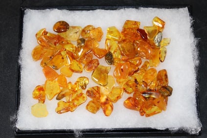 Authentic Raw and Polished "Baltic Gold" Fossil AMBER Gemstones, Weight 79.19 g (ONE$)
