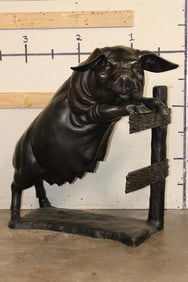 XXL Life-sized PIG Bronze Statue, Weight 105 lbs