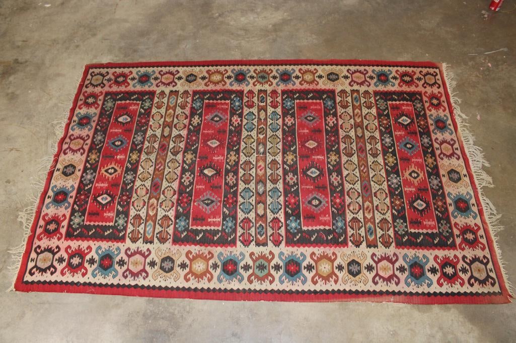 Antique Turkish Kilim Hand-woven Wool Rug (1 of 8)