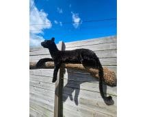 *TEXAS RESIDENTS ONLY* Life-sized MELANISTIC LEOPARD or BLACK PANTHER on a Log Wall Hanging Base