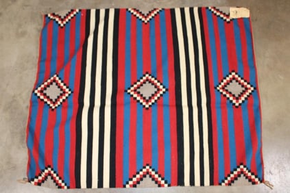 Antique "Satima Spring Arizona" Print Hand-woven NAVAJO Rug by Native Weaver Jean Nez
