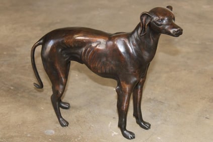 Japanese DOG Bronze Sculpture, Weight 6 lbs