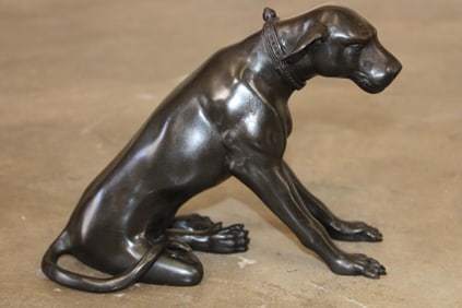 Sitting DOG Bronze Sculpture, Weight 6 lbs