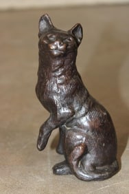 Small CAT Bronze Sculpture, Weight 15 oz