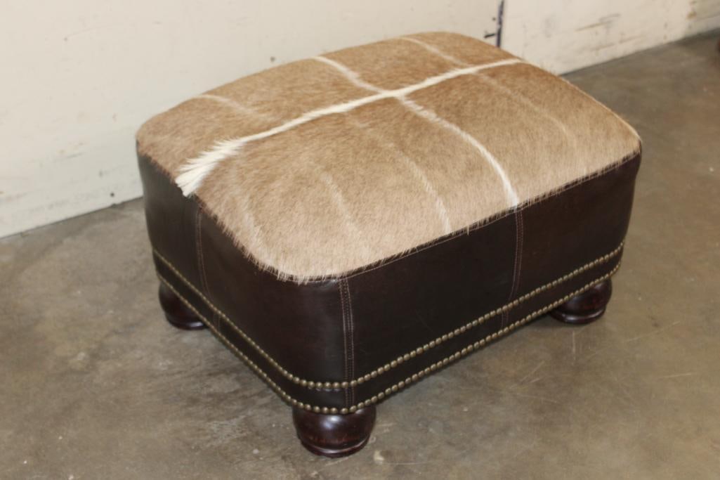 KUDU Hide and Leather OTTOMAN (1 of 7)