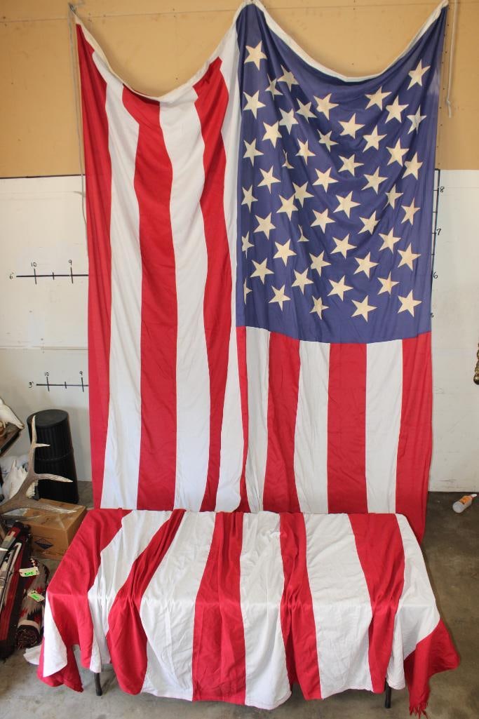 1959 or Older *Massive* 48 Star AMERICAN FLAG with Sewn on Stars and Stripes (1 of 8)