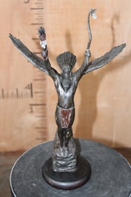 "Eagle of the Sioux" Lawrence Heyda BRONZE Sculpture on a Wood Base