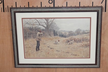 *Rarely Seen* Original Antique A.B. Frost "Quail-A Covey Rise" Chromolithograph