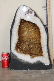 XL CITRINE Geode Cathedral from Brazil, Weight: 75.39 lbs