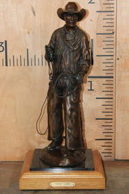 Big Original "Catchin' A Ride"  1993 Bronze SCULPTURE by H. Clay Dahlberg #15/35, Weight: 31 lbs