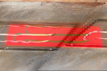 (3) Animal Penis Canes in a Wood and Glass Display Case (ONE$)