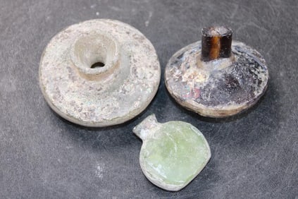 (3) Ancient Roman Glass Bottles from the Roman Empire (ONE$)