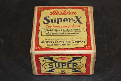Original Western Cartridge Company "Super-X" 20 GA. Steel-locked Shell Box