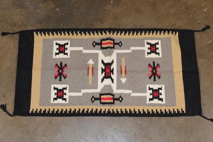 Handwoven Navajo Style Storm Pattern RUG or Tapestry, Age Unknown