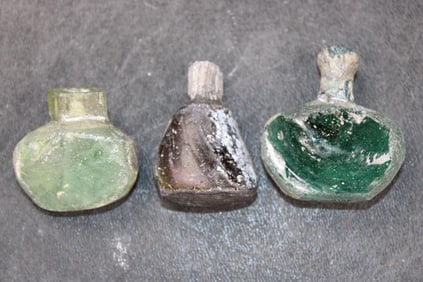 (3) Ancient Roman Glass Bottles from the Roman Empire (ONE$)