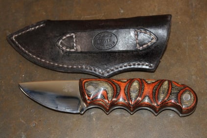 Custom Made Dave McCroskey "Elk" KNIFE with a Personalized Leather Sheath