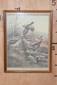 "Pheasants in Flight" Art Print by American Wildlife artist Gregory F. Messier