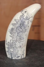 Reproduction Scrimshawed "Turnage Place Mississippi" WHALE TOOTH