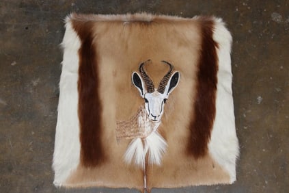 *New* SPRINGBOK Hide Pillow Cover with an Embroidered Springbok